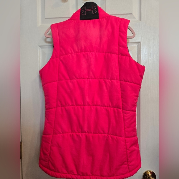 Under Armour Womens Puffer Vest Size Large Pink Insulated Full Zip - Picture 2 of 9